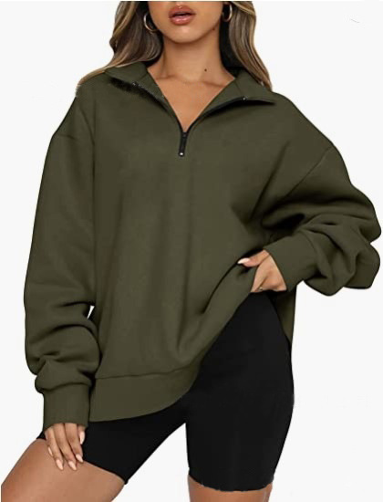 Velora® | Half-Zip Oversized Sweatshirt - The Pine Avenue